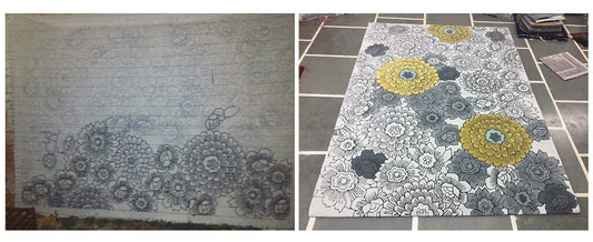 Ochre Florals in finishing