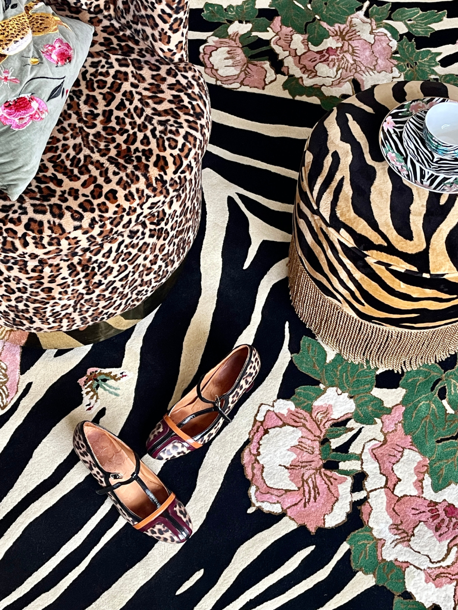 Zebra Florals - Hand Tufted Rug