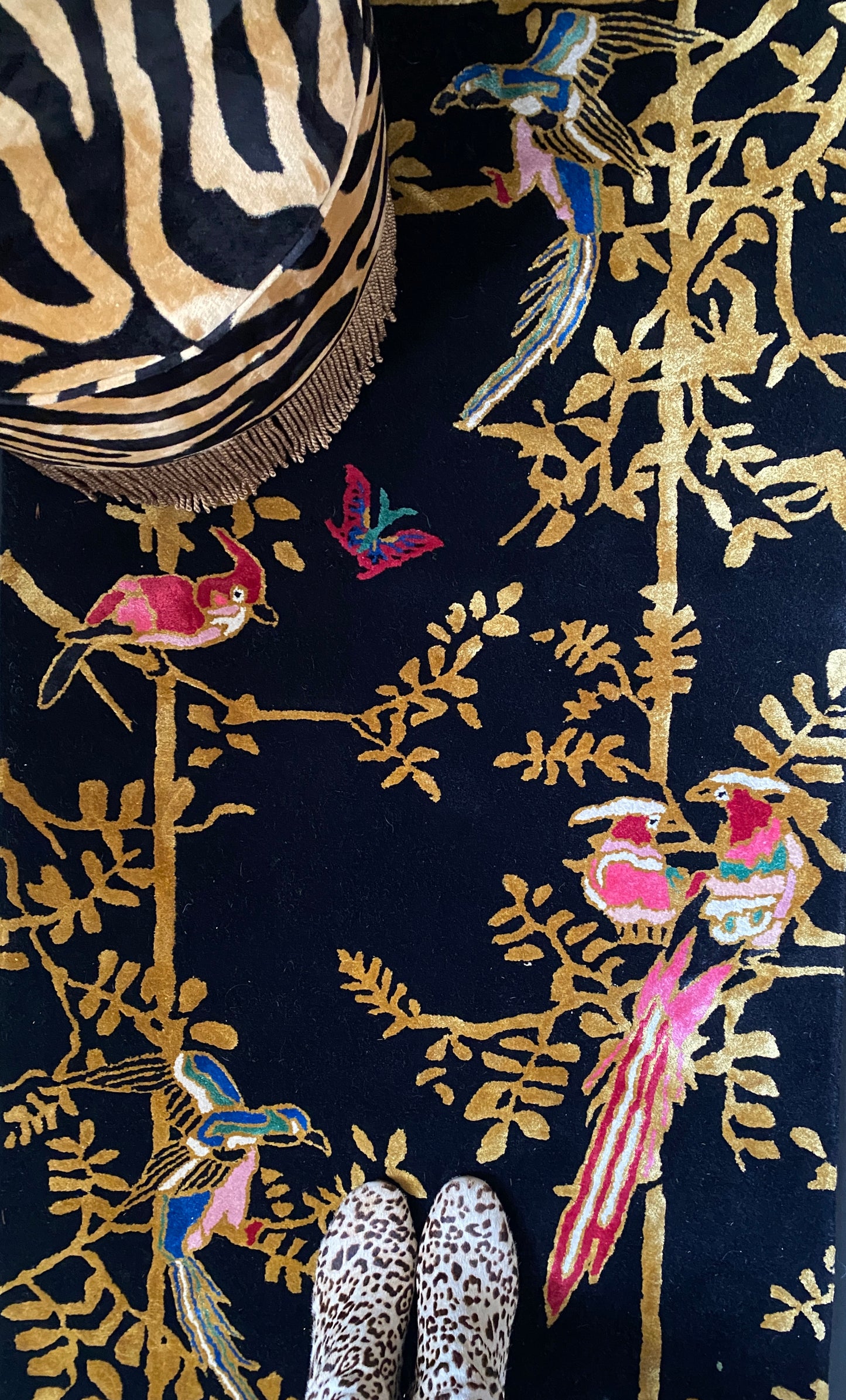 Jardin de Orient Black & Gold - Hand Tufted Runner