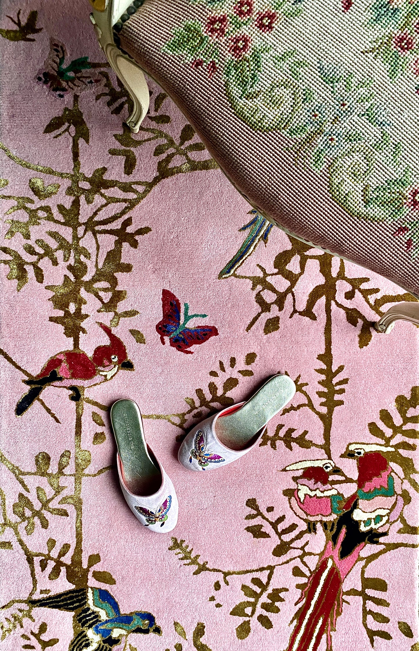 Jardin de Orient Pink & Gold - Hand Tufted Runner