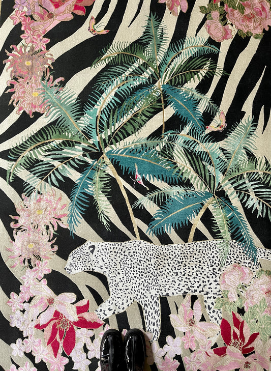 Zebra Leopard Palms - Hand Knotted Rug