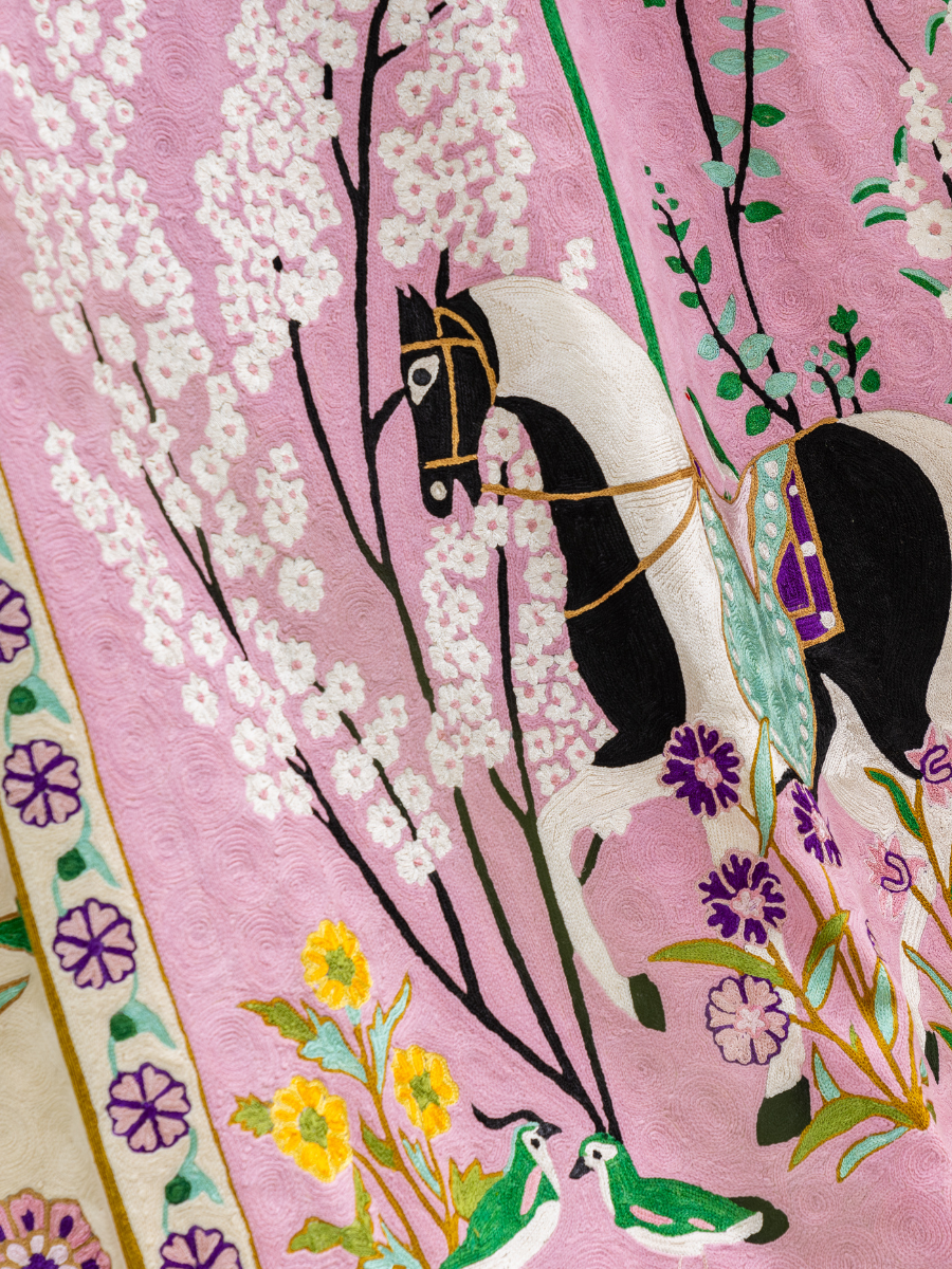 A Mughal Painting - Hand-Embroidered Wall-Hanging