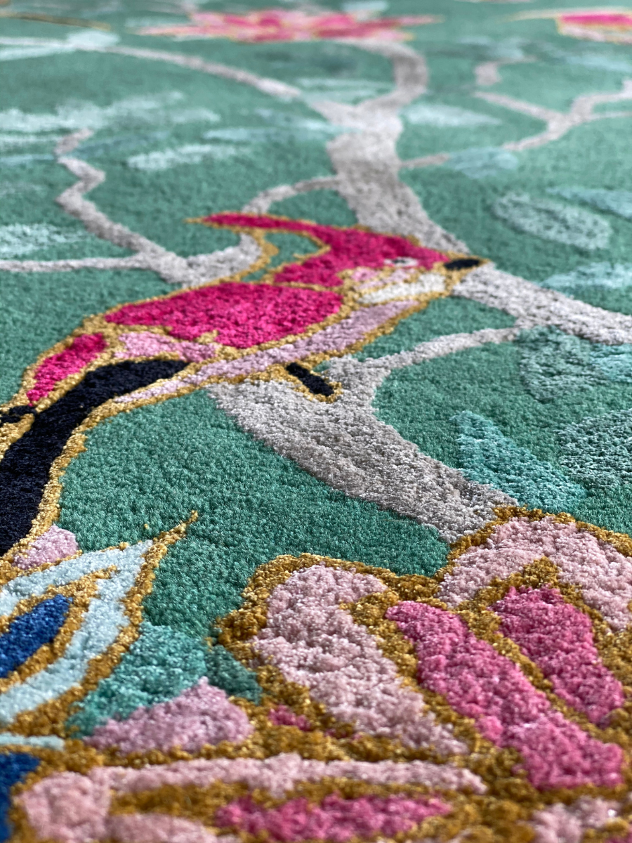 Birdsong Jade - Hand Tufted Rug - Sample