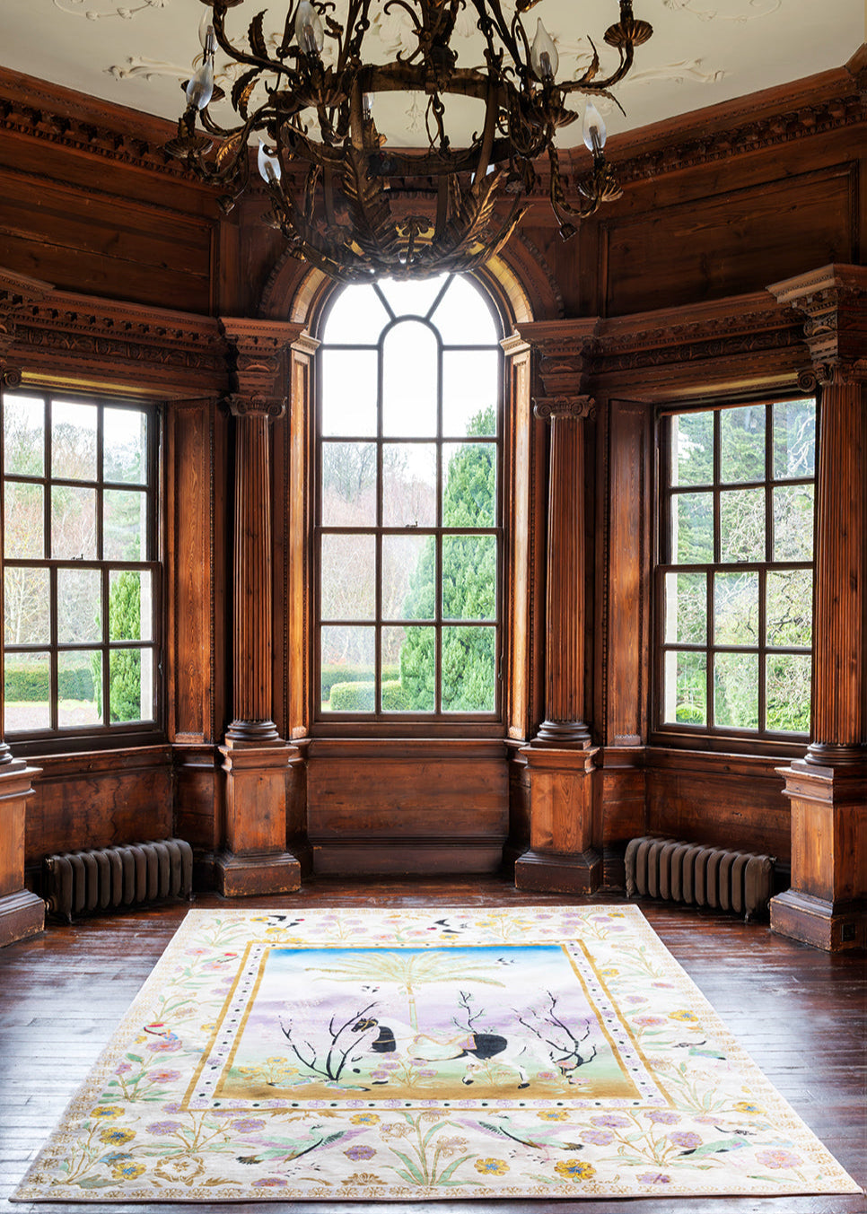 A Mughal Painting - Hand Knotted Rug