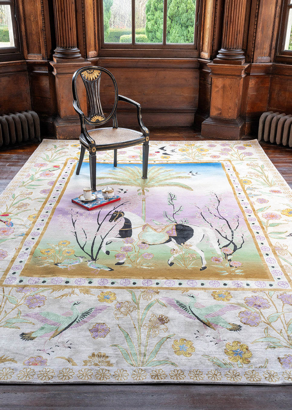 A Mughal Painting - Hand Knotted Rug - Sample