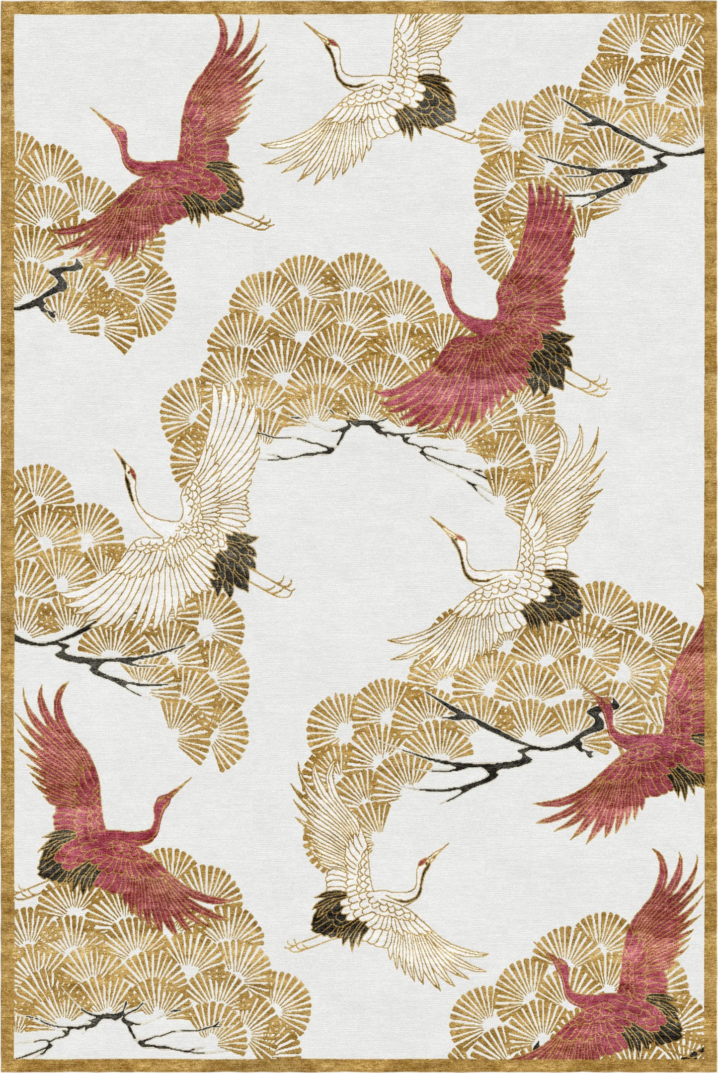 Cranes In Trees - Hand Tufted Rug