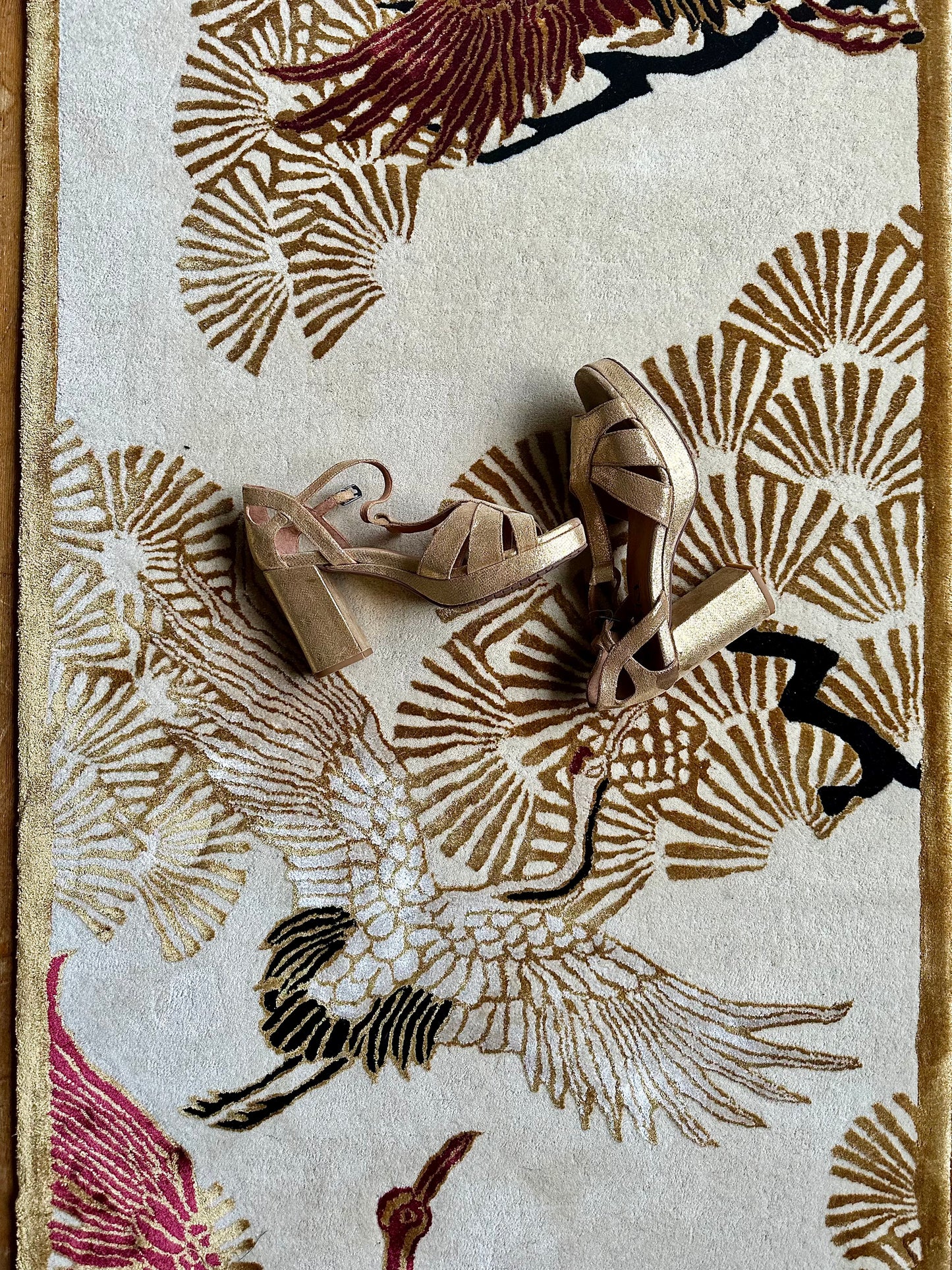 Cranes in Trees - Hand Tufted Runner - Sample