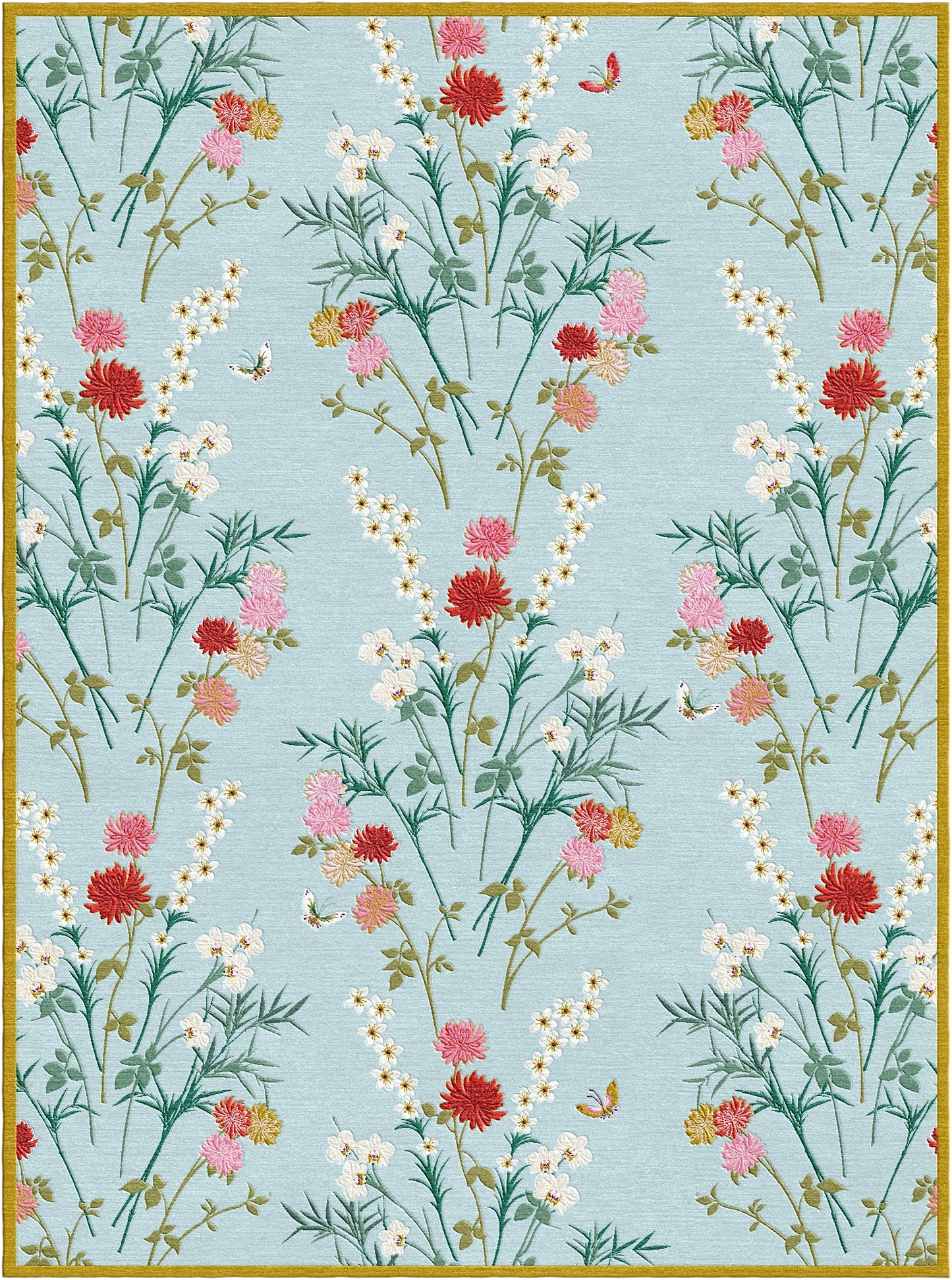 Flowers of Virtue Opal Blue - Hand Tufted Rug