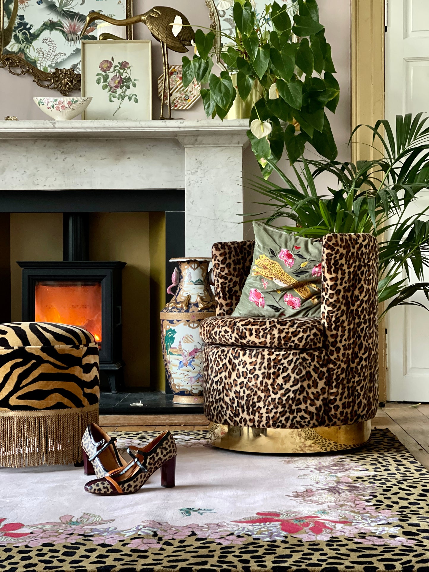 Leopard Florals - Hand Tufted Rug