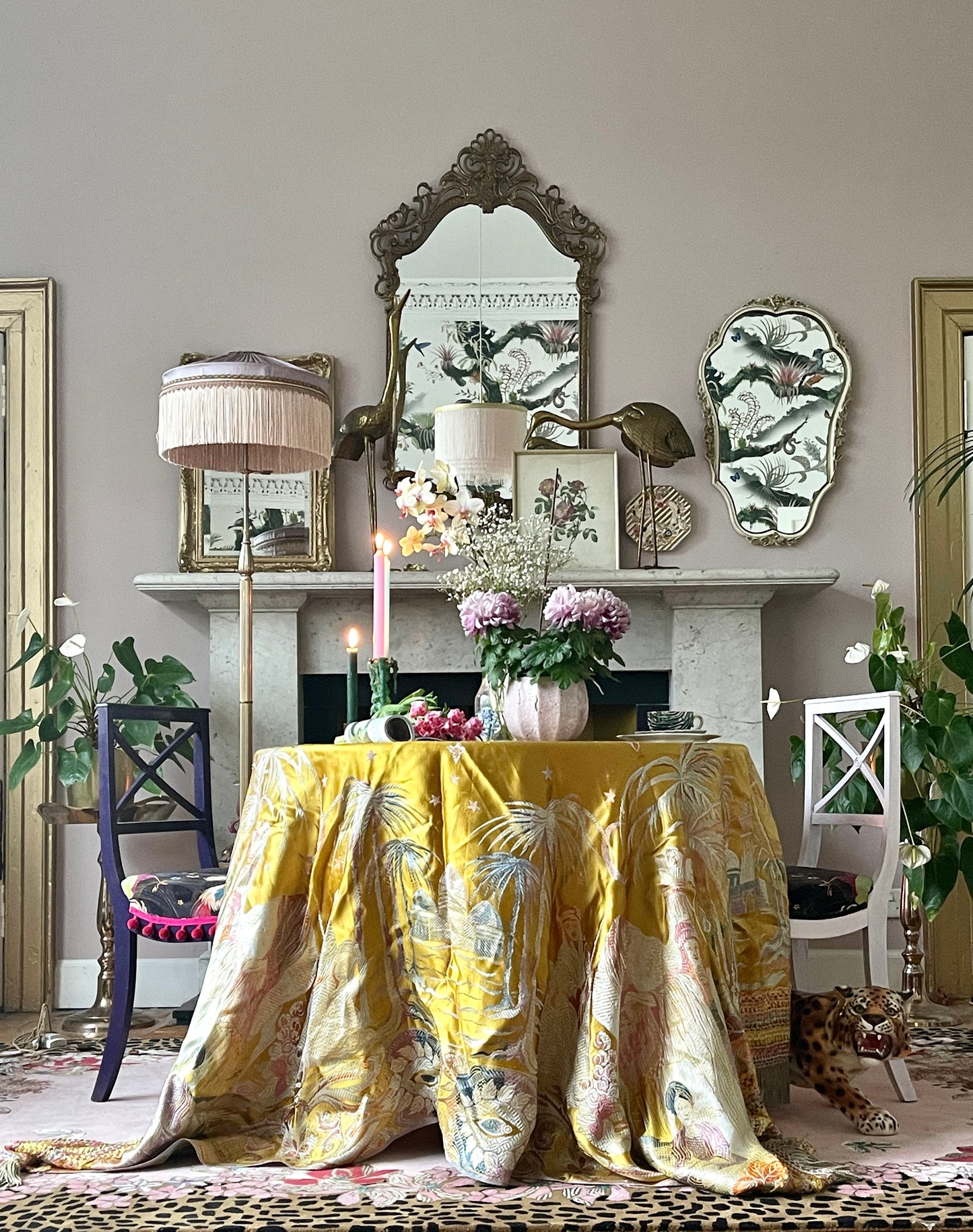 Leopard Florals - Hand Tufted Rug
