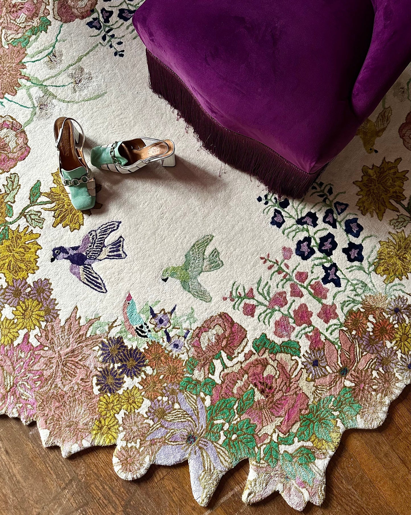 One Hundred Flower Circular - Hand Tufted Rug