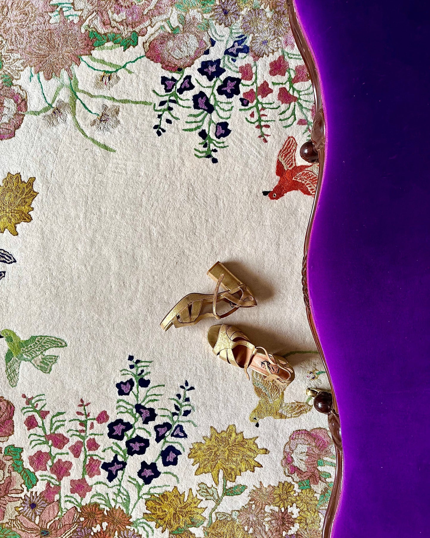 One Hundred Flower Circular - Hand Tufted Rug- Sample
