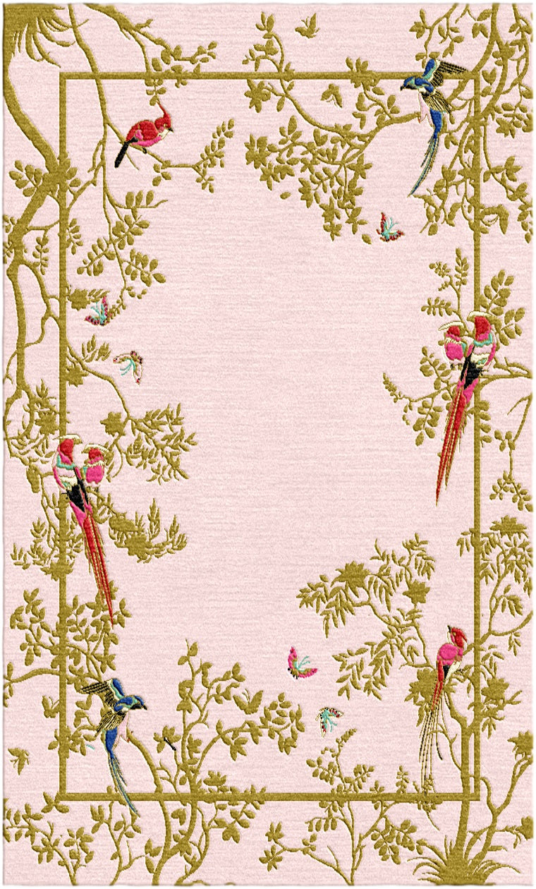 Jardin de Orient Pink & Gold - Hand Tufted Rug
