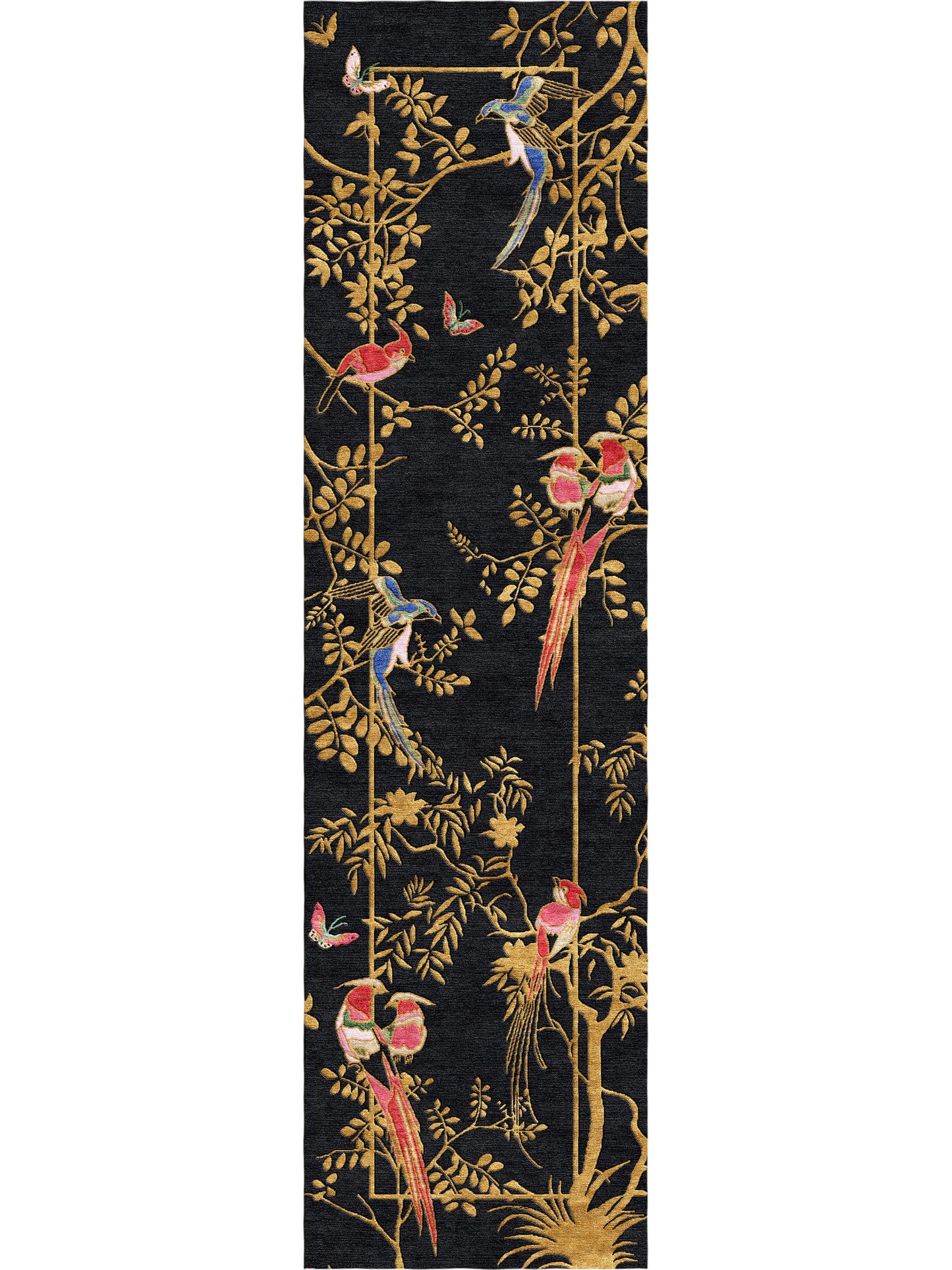 Jardin de Orient Black & Gold - Hand Tufted Runner
