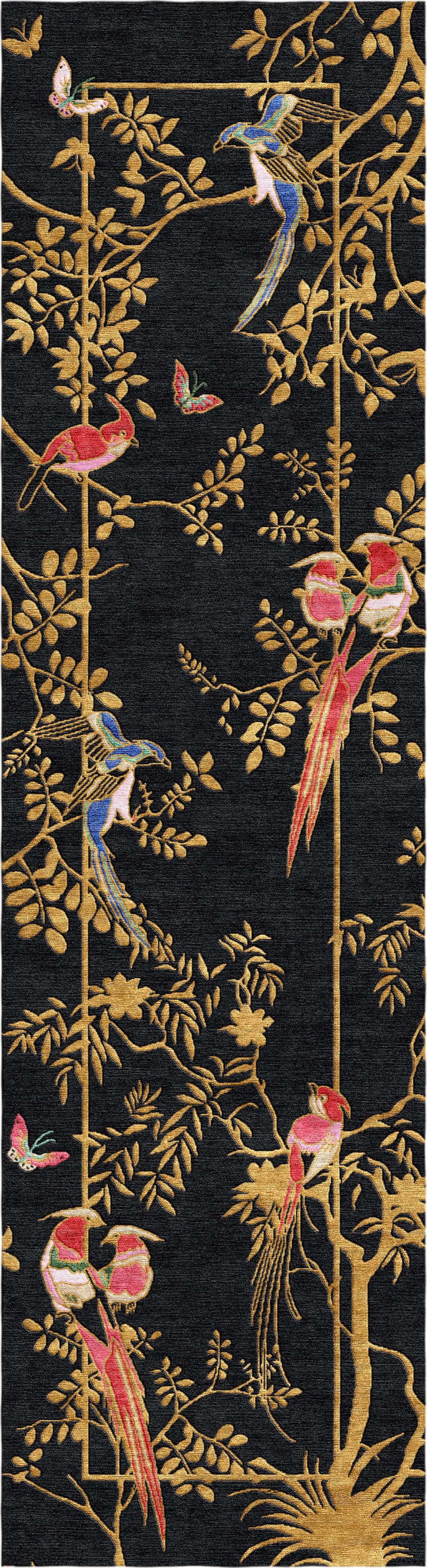 Jardin de Orient Black & Gold - Hand Tufted Runner - Sample