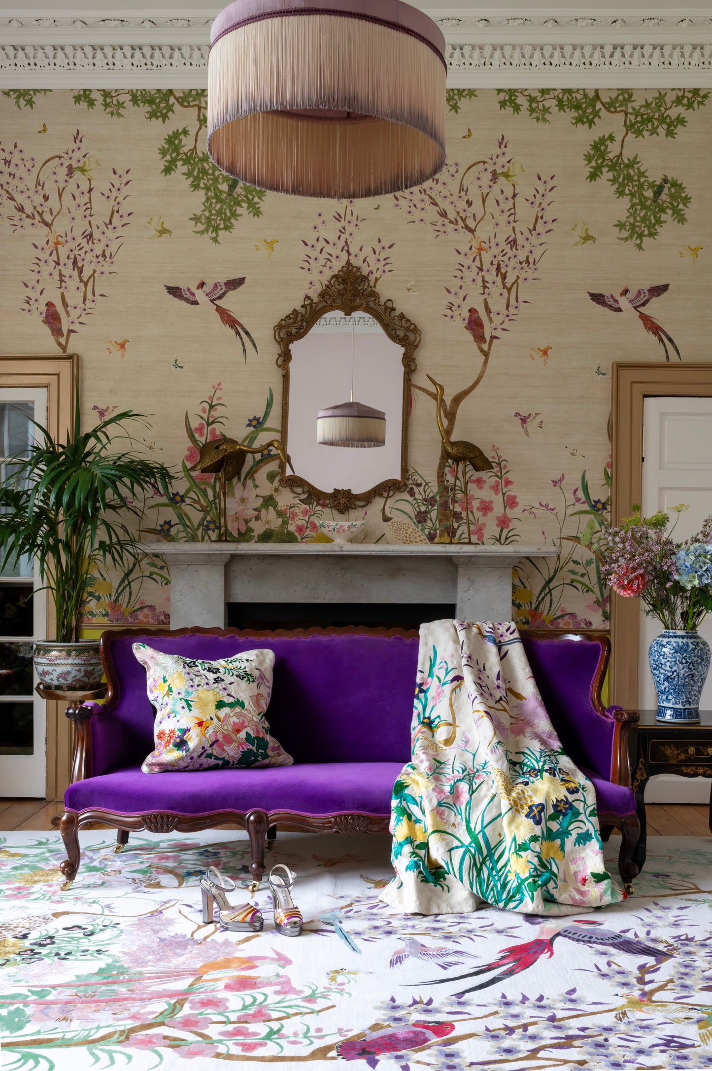 One Hundred Birds One Hundred Flowers - Hand Knotted Rug