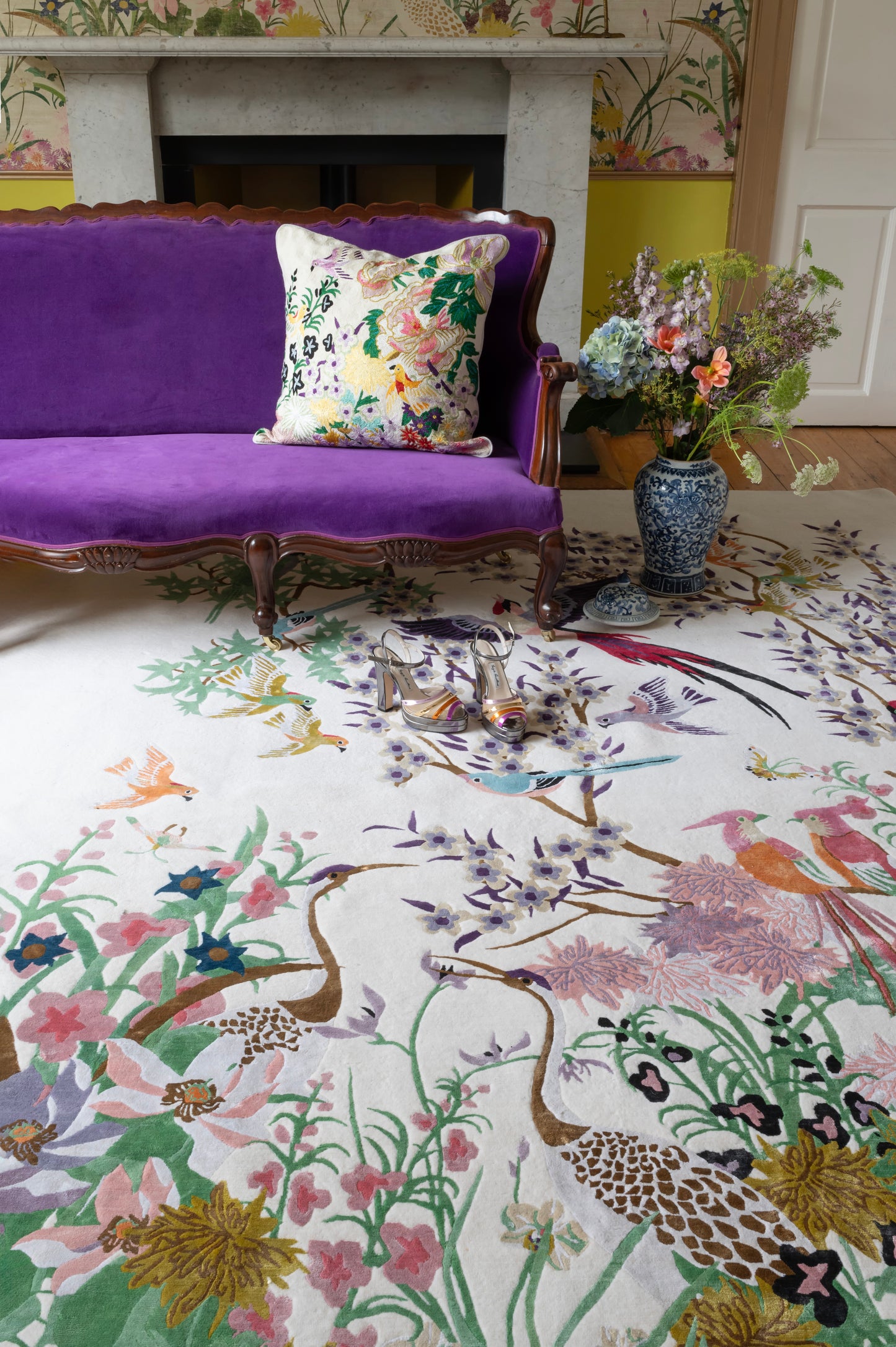 One Hundred Birds One Hundred Flowers - Hand Knotted Rug