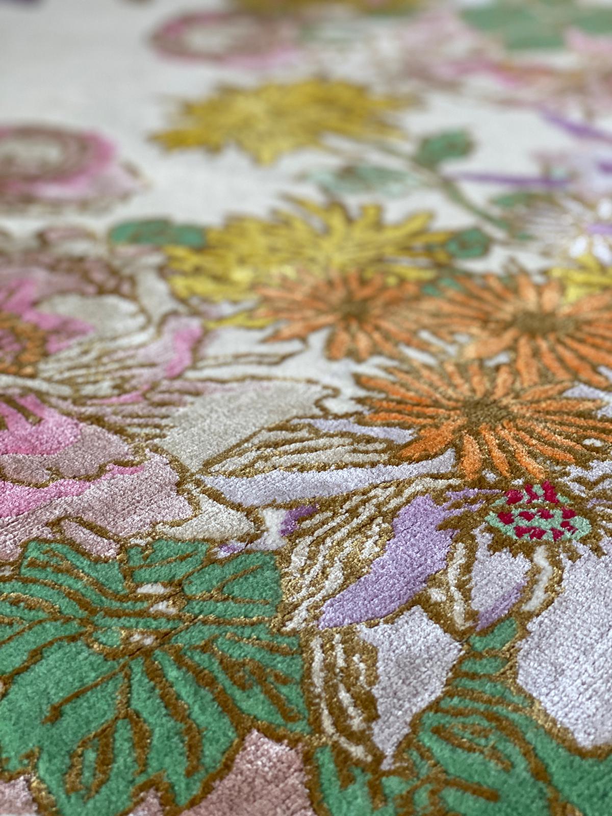 One Hundred Flowers - Hand Knotted Runner - Sample