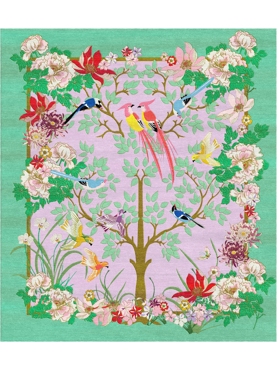 Love Birds Lilac - Hand Tufted Rug