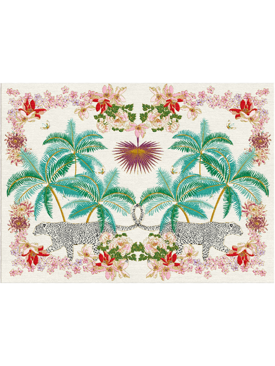 Leopard Palms Light - Hand Tufted Rug