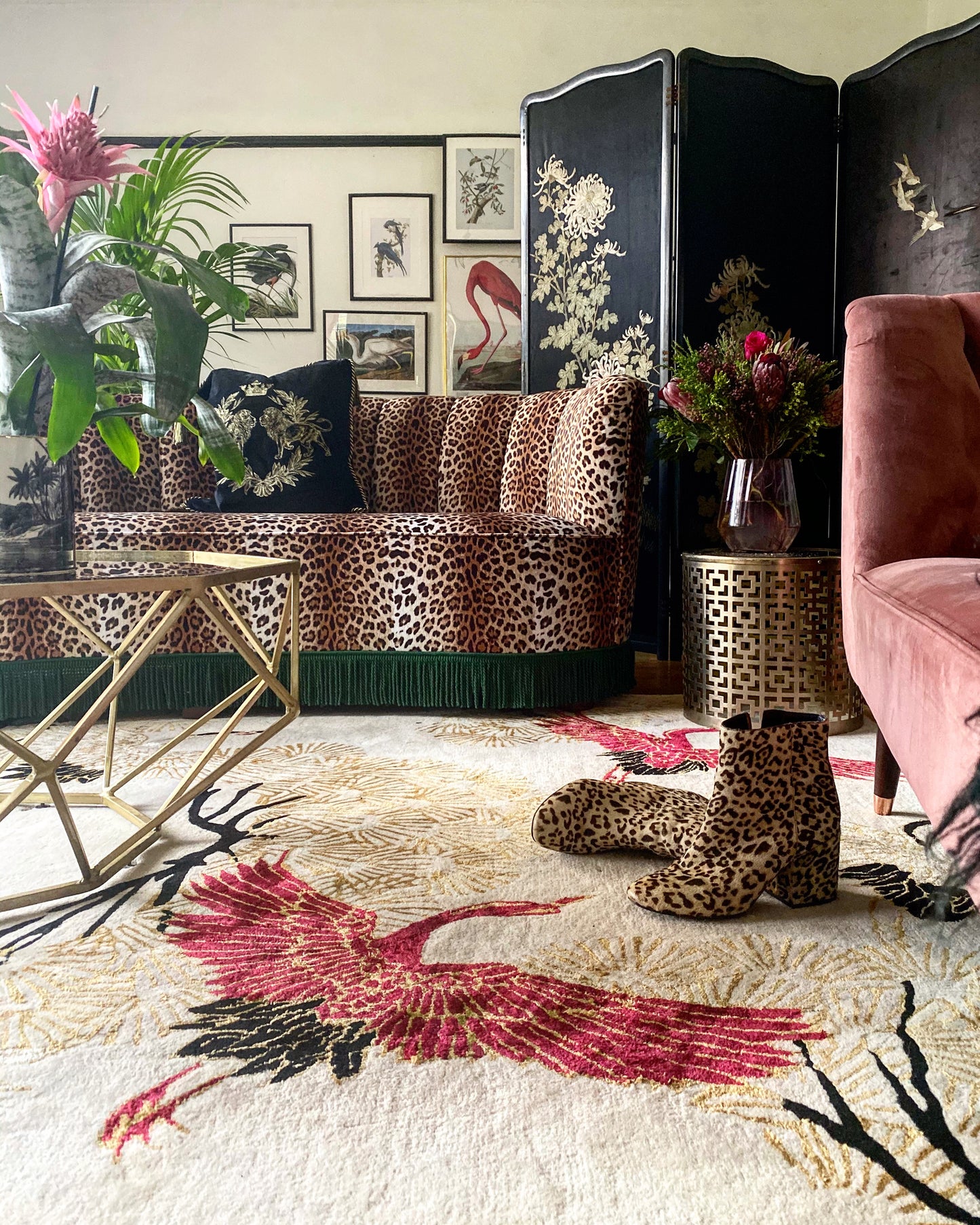 Cranes In Trees - Hand Tufted Rug
