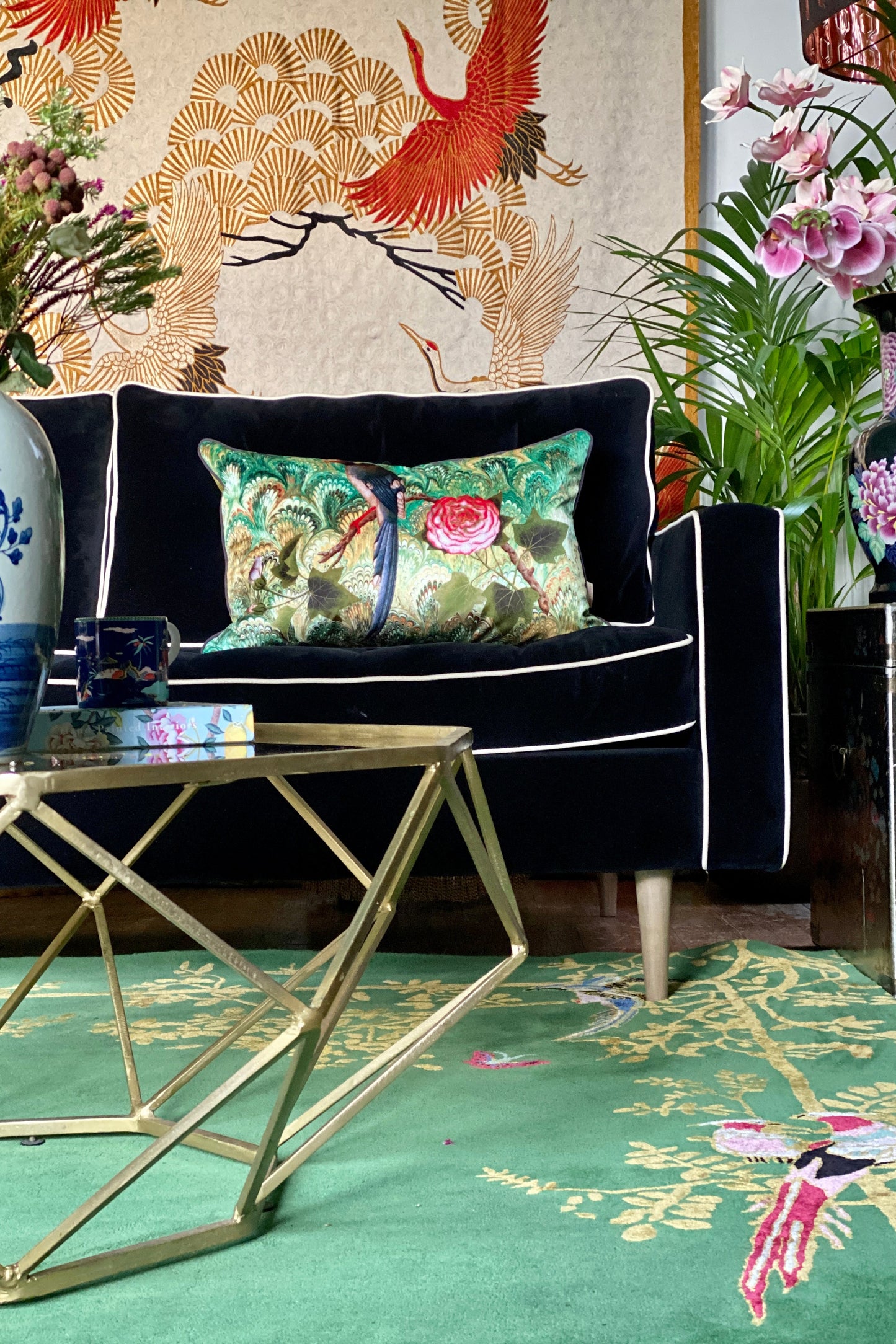 Jardin de Orient Green & Gold - Hand Tufted Rug