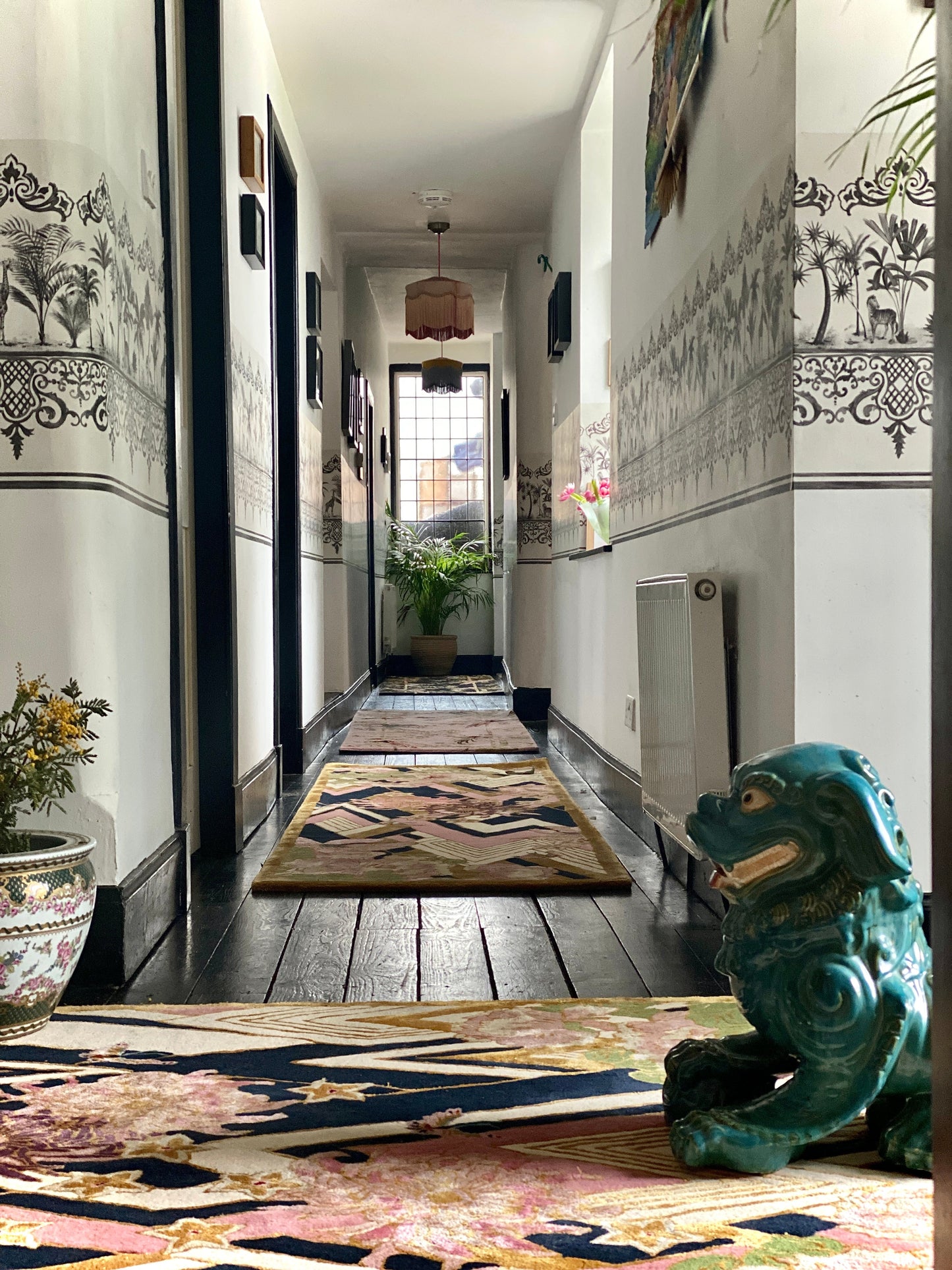 Herringbone Florals Pink & Gold - Hand Tufted Runner