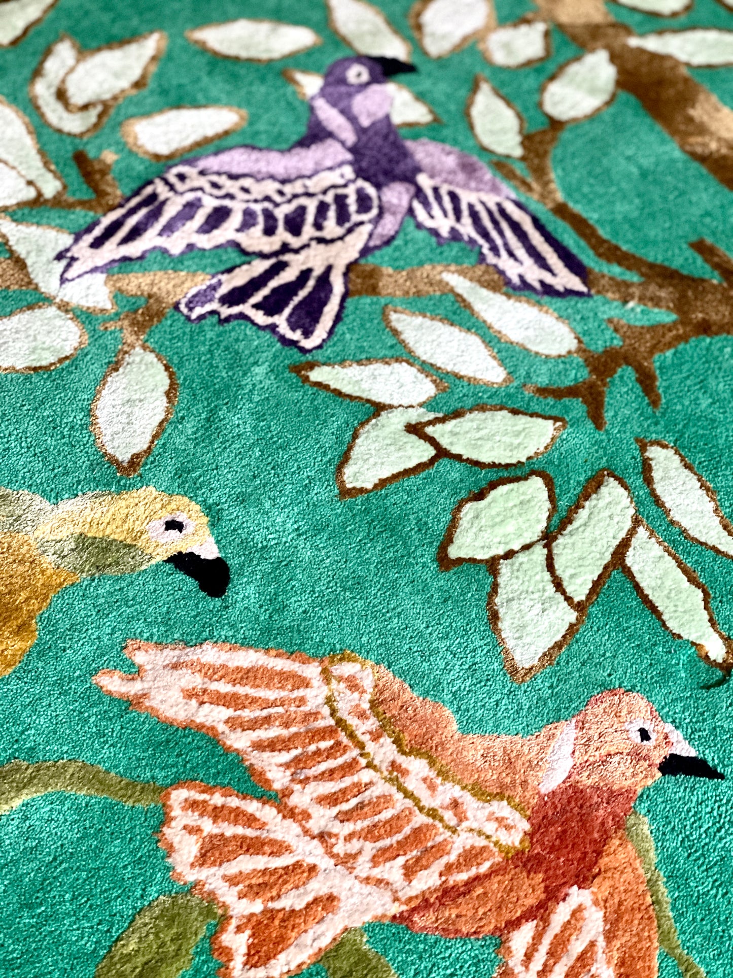Love Birds Green - Hand Tufted Rug