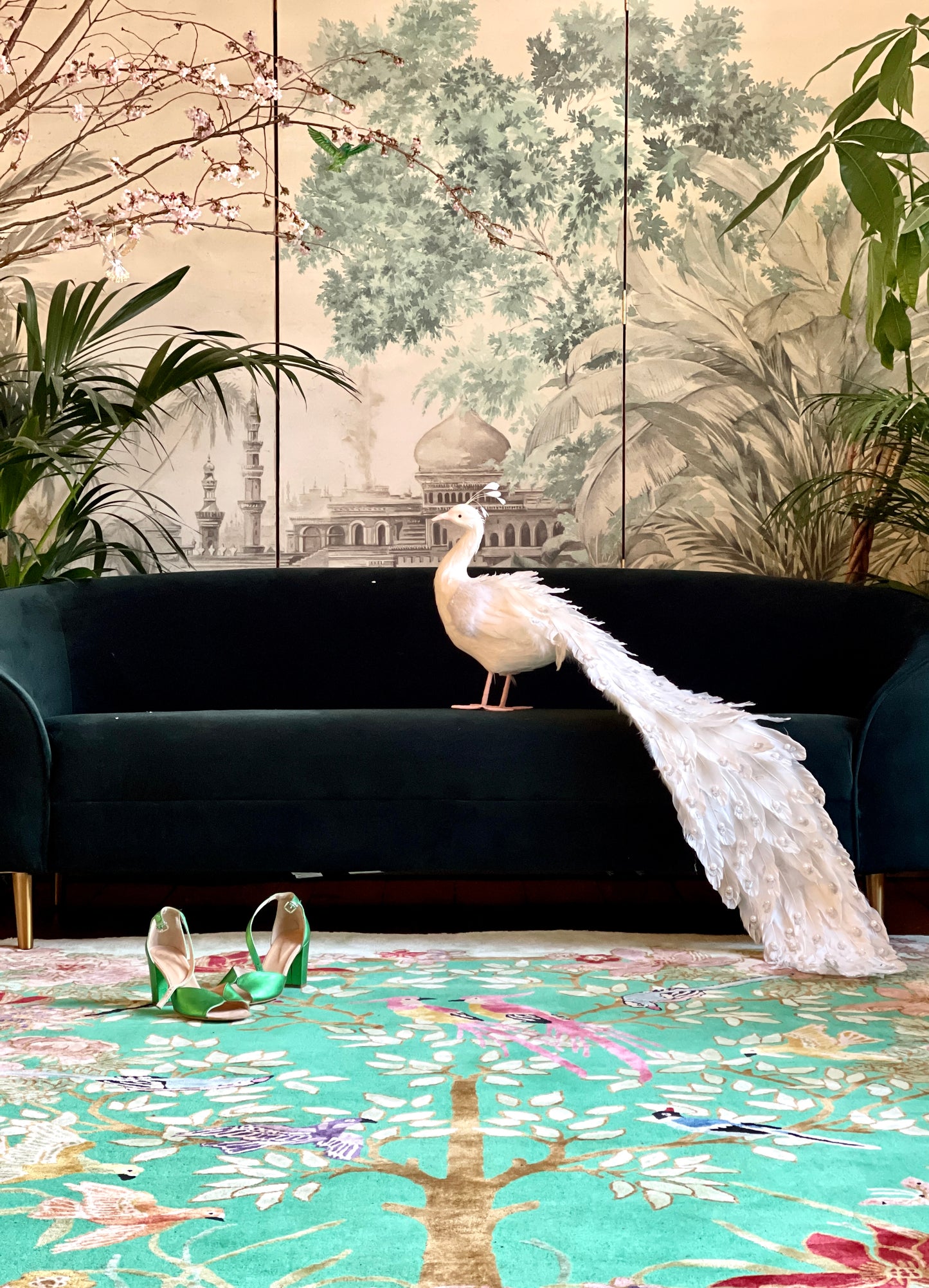 Love Birds Green - Hand Tufted Rug