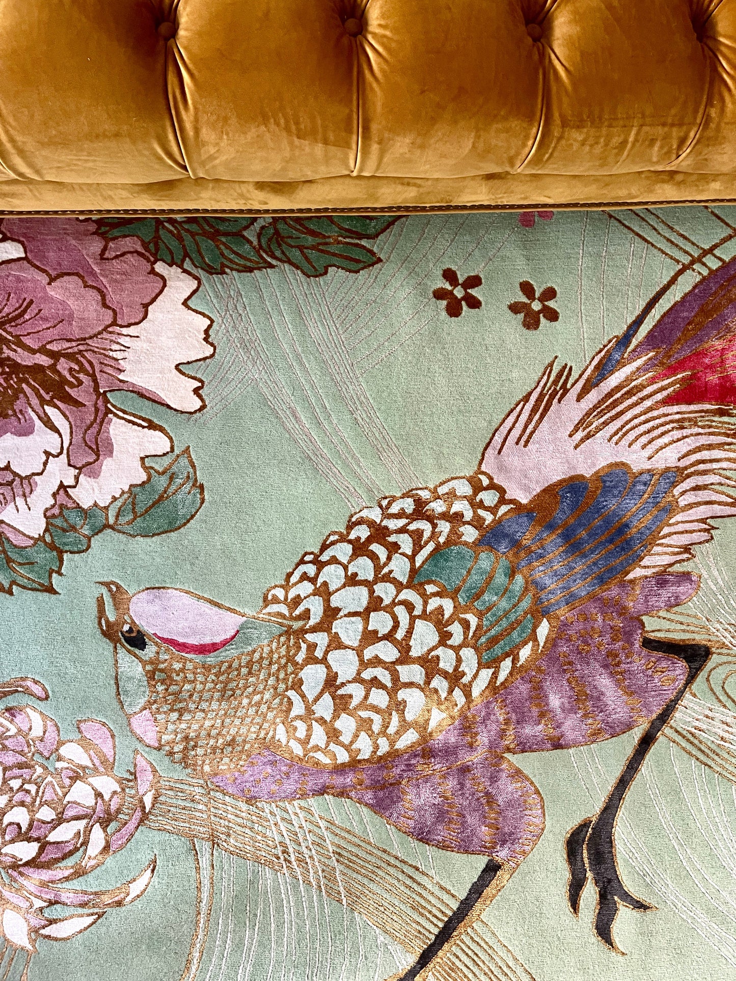 Phoenix Green - Hand Knotted Rug - Sample