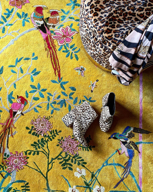 Birdsong Yellow - Hand Tufted Rug - Sample