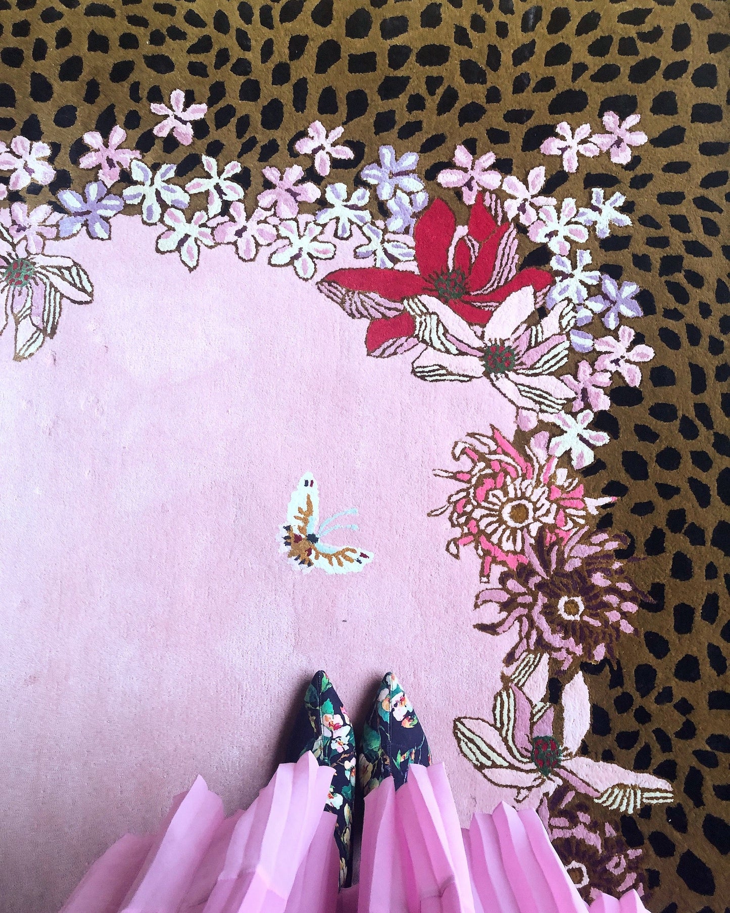 Leopard Florals - Hand Tufted Rug - Sample