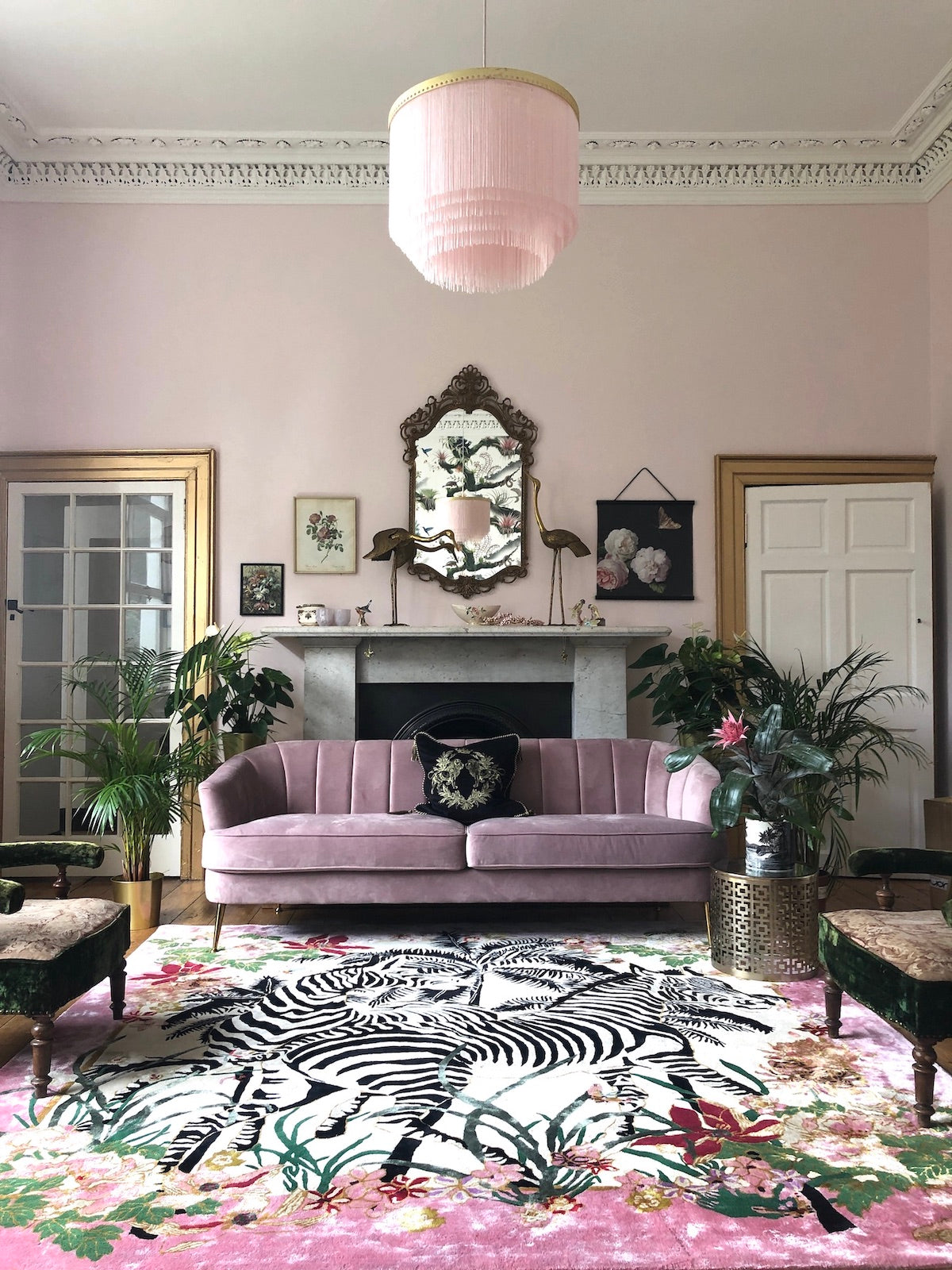 Zebra Waltz Pink - Hand Tufted Rug