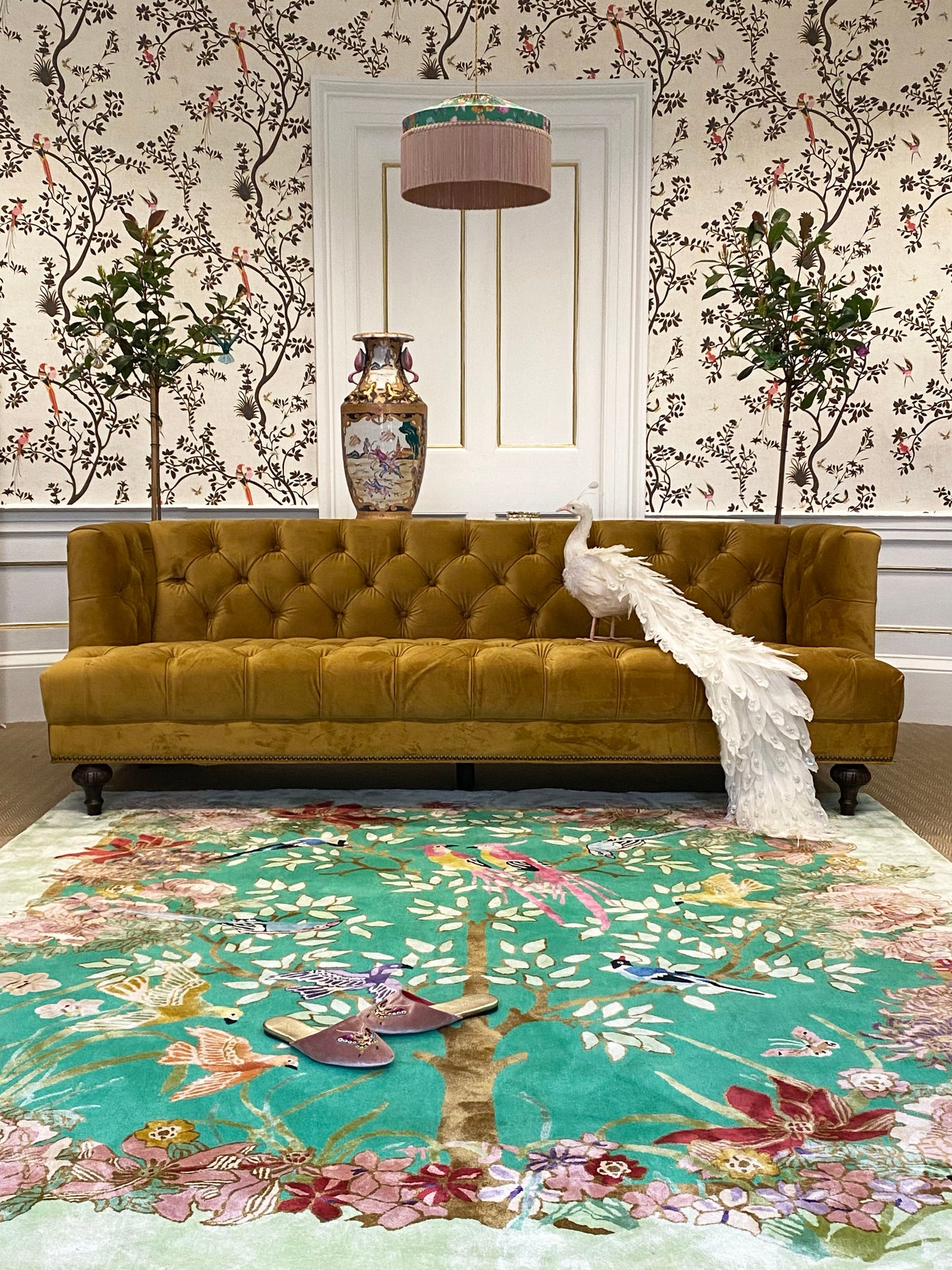 Love Birds Green - Hand Tufted Rug