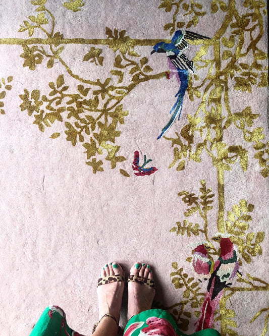 Jardin de Orient Pink & Gold - Hand Tufted Rug