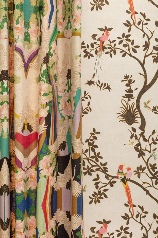 Arc en Ciel - Viscose and Linen Fabric - Sample