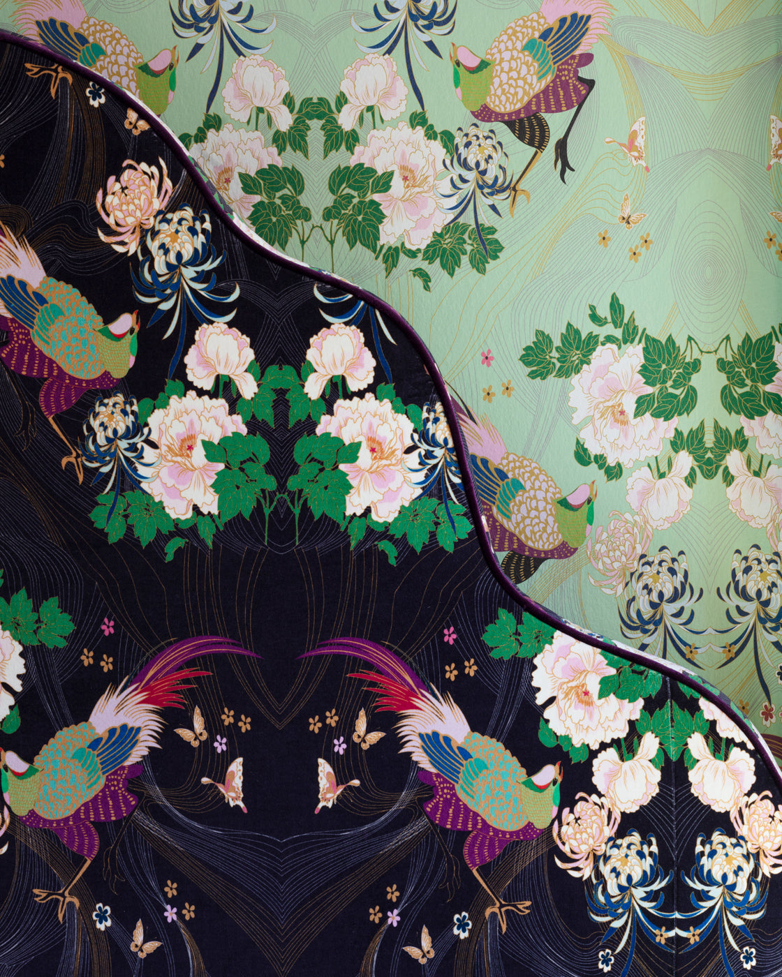 Phoenix Black Velvet Fabric