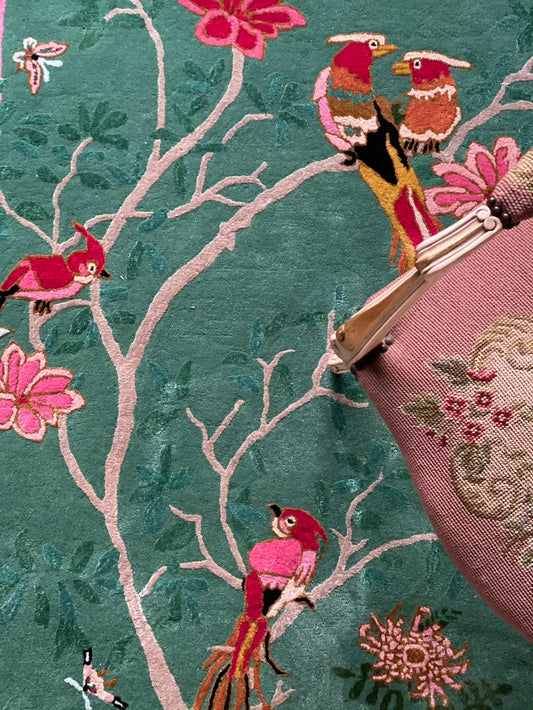 Birdsong Jade - Hand Tufted Rug - Sample