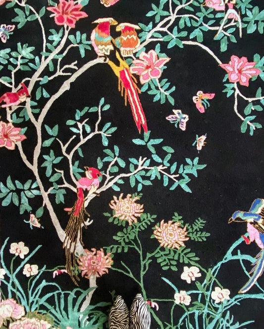 Birdsong Black - Hand Tufted Rug - Sample