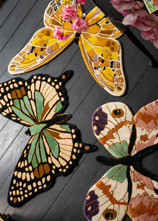 A Kaleidoscope of Papillons Hand-Tufted Rugs