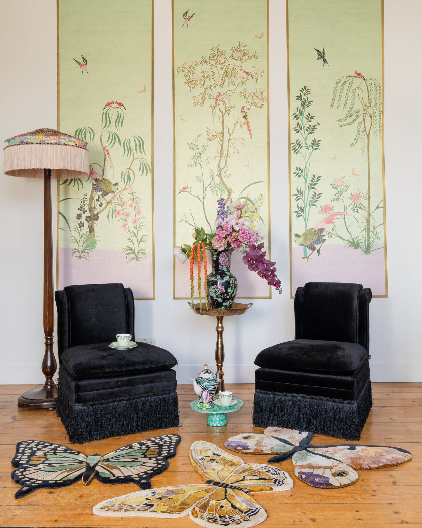 A Kaleidoscope of Papillons Hand-Tufted Rugs