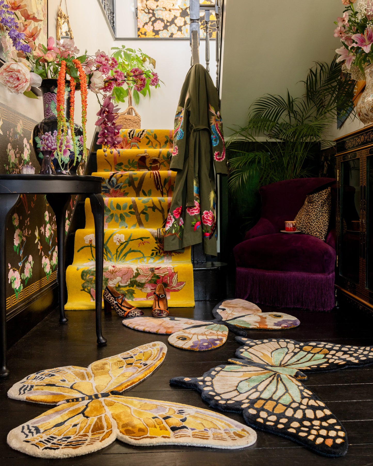 A Kaleidoscope of Papillons Hand-Tufted Rugs