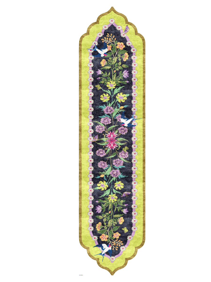 Mughal Flower Show - Hand Tufted Runner Sample