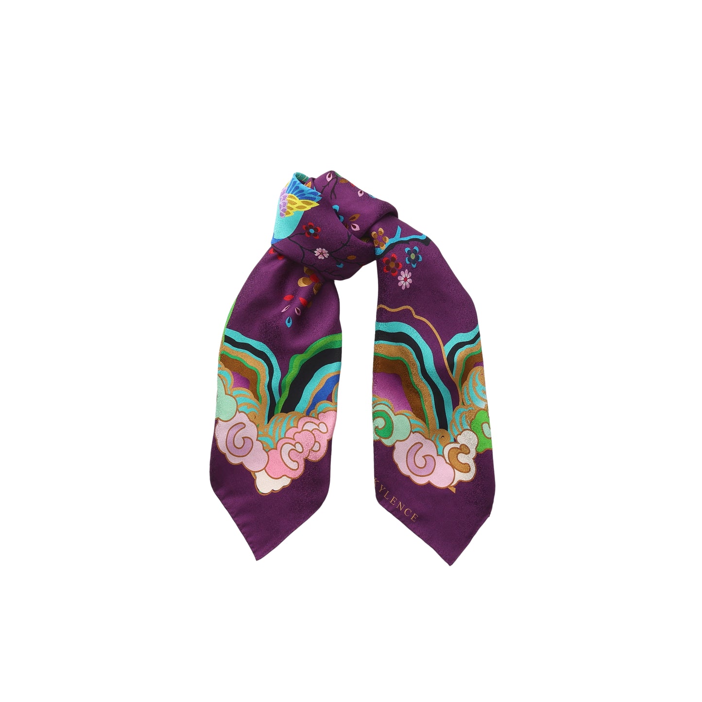 Kujaku Peacock Silk Jacquard Scarf