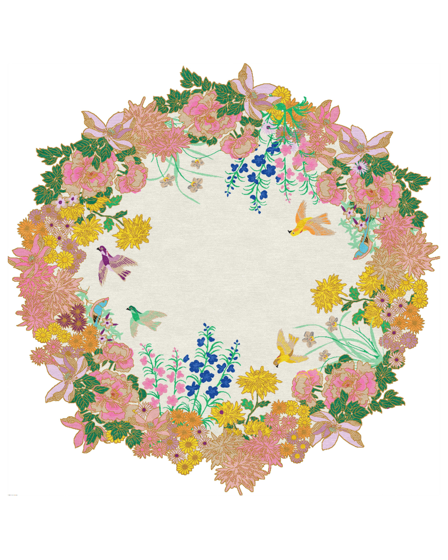 One Hundred Flower Circular - Hand Tufted Rug