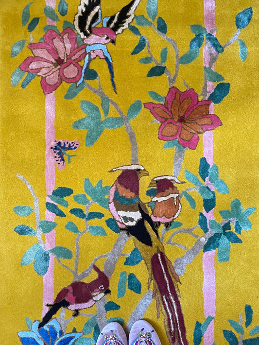 Birdsong Yellow - Hand Tufted Runner