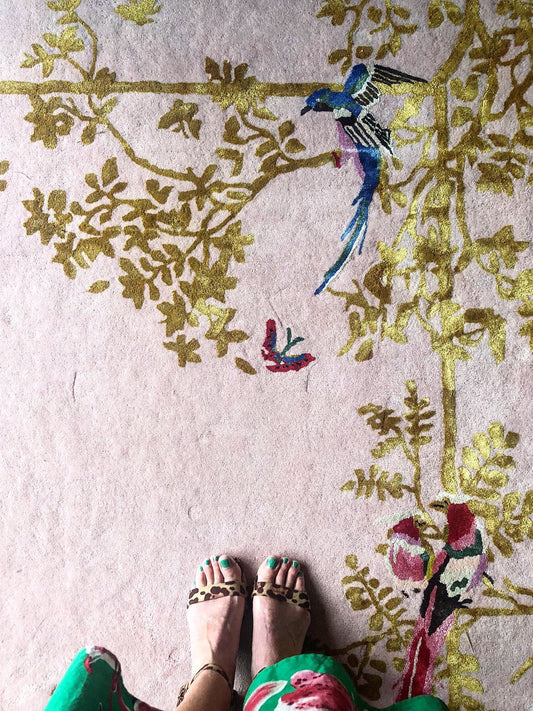 Jardin de Orient Pink & Gold - Hand Tufted Rug