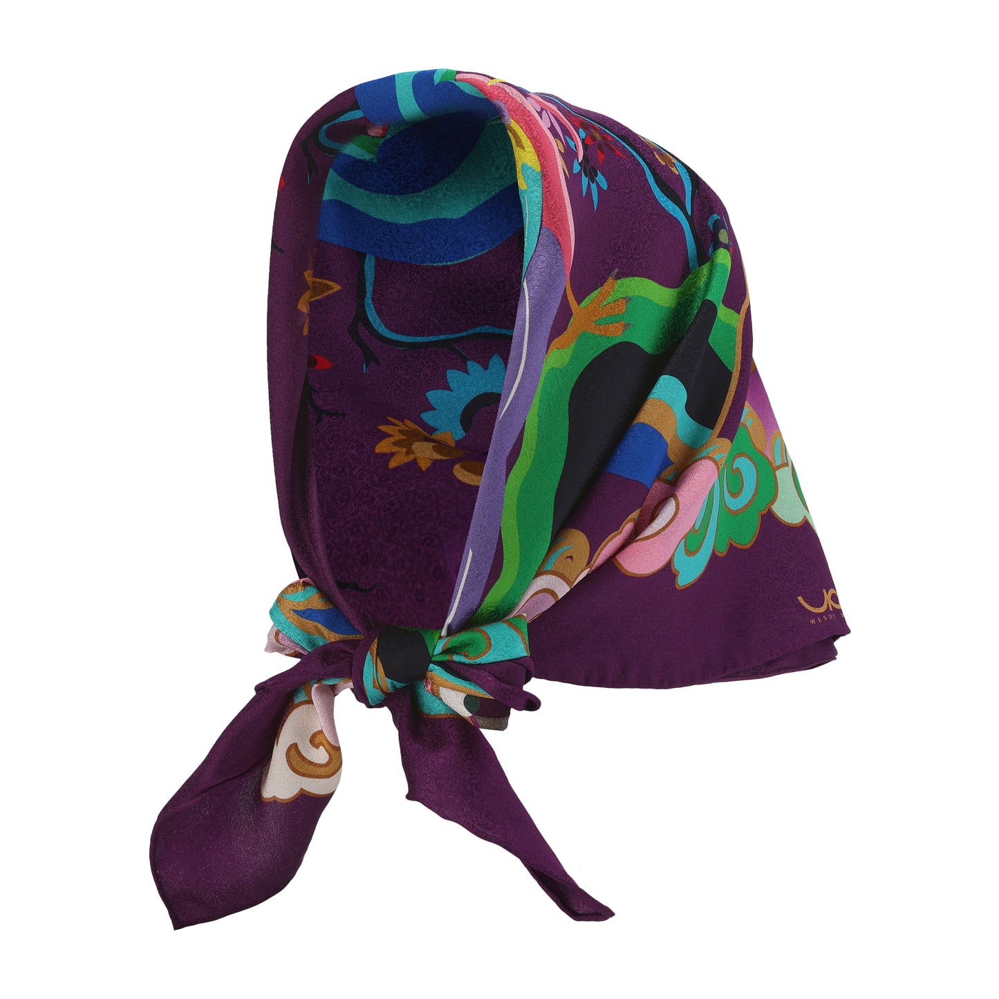 Kujaku Peacock Silk Jacquard Scarf