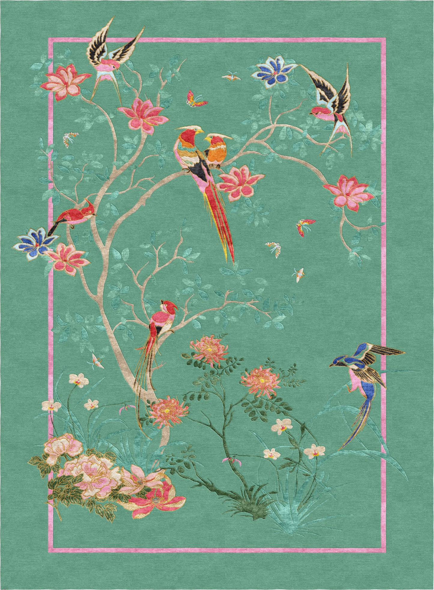 Birdsong Jade - Hand Tufted Rug - Sample