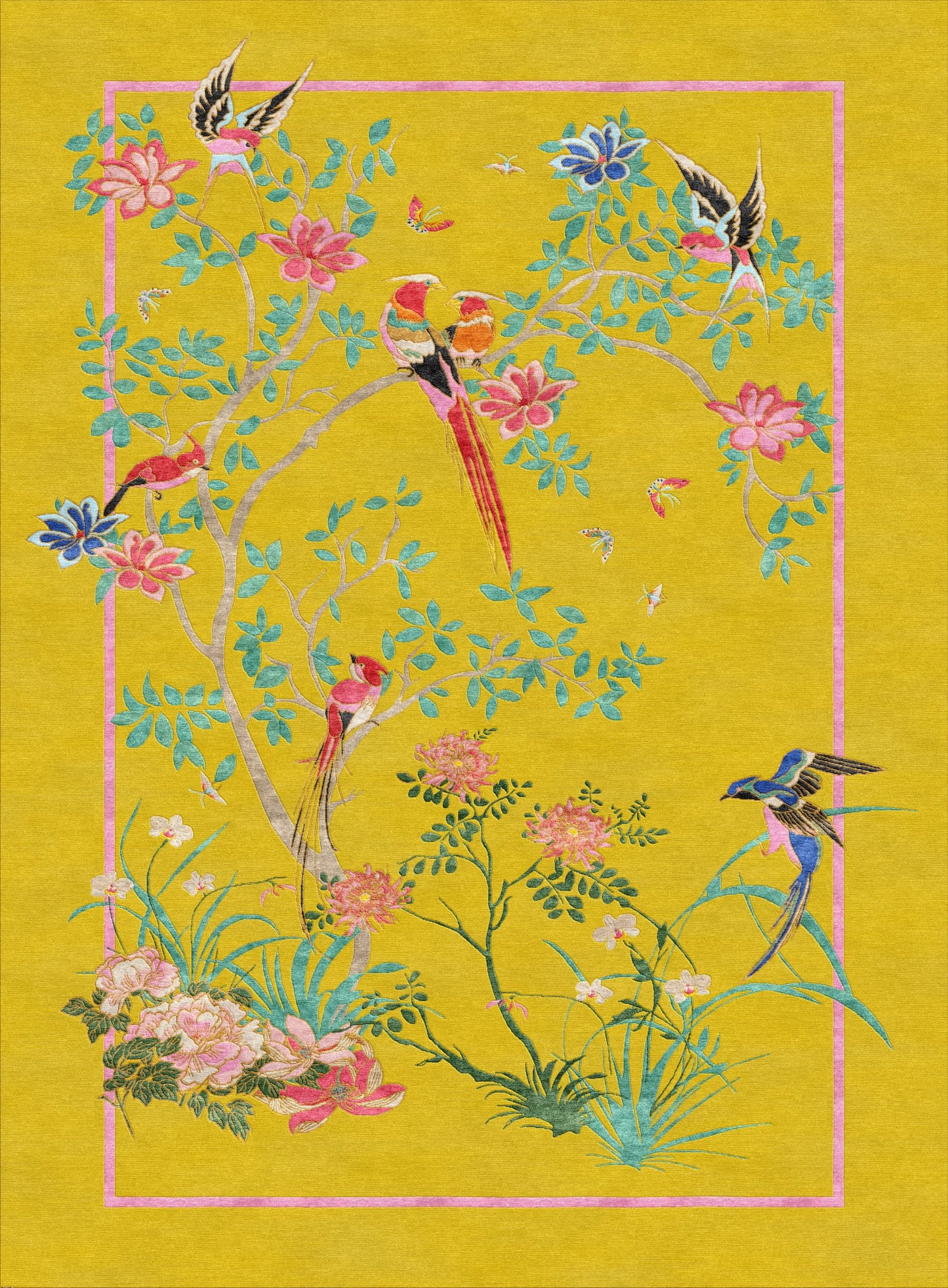 Birdsong Yellow - Hand Tufted Rug
